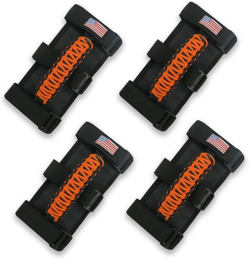 Kujunpao 4 X Roll Bar Grab Handles Grip Handle Compatible with Jeep Wrangler JLU JK JKU TJ YJ LJ JT JL & Gladiator JT 1955-2022 UTV & ATV(Orange) - Image 1